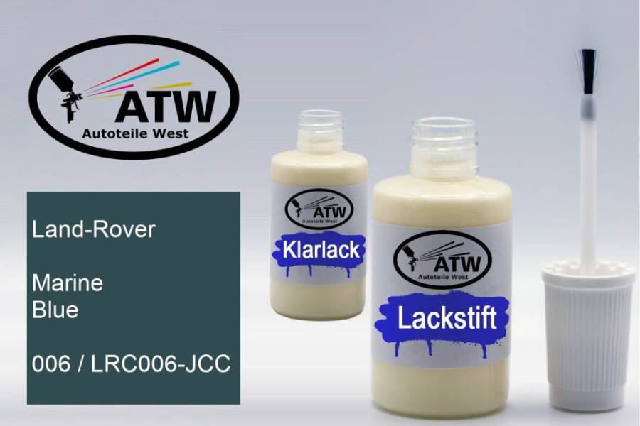 Land-Rover, Marine Blue, 006 / LRC006-JCC: 20ml Lackstift + 20ml Klarlack - Set, von ATW Autoteile West.